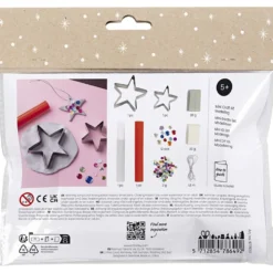 Mini DIY Kit Modellera, Stjärnor, silver, vit, 1 förp.
