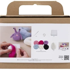 Mini DIY Kit Nålfiltning, Monster, mixade färger, 1 förp.
