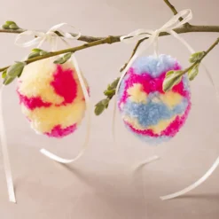 Mini DIY Kit Pompom, Ägg, colorful, 1 förp.