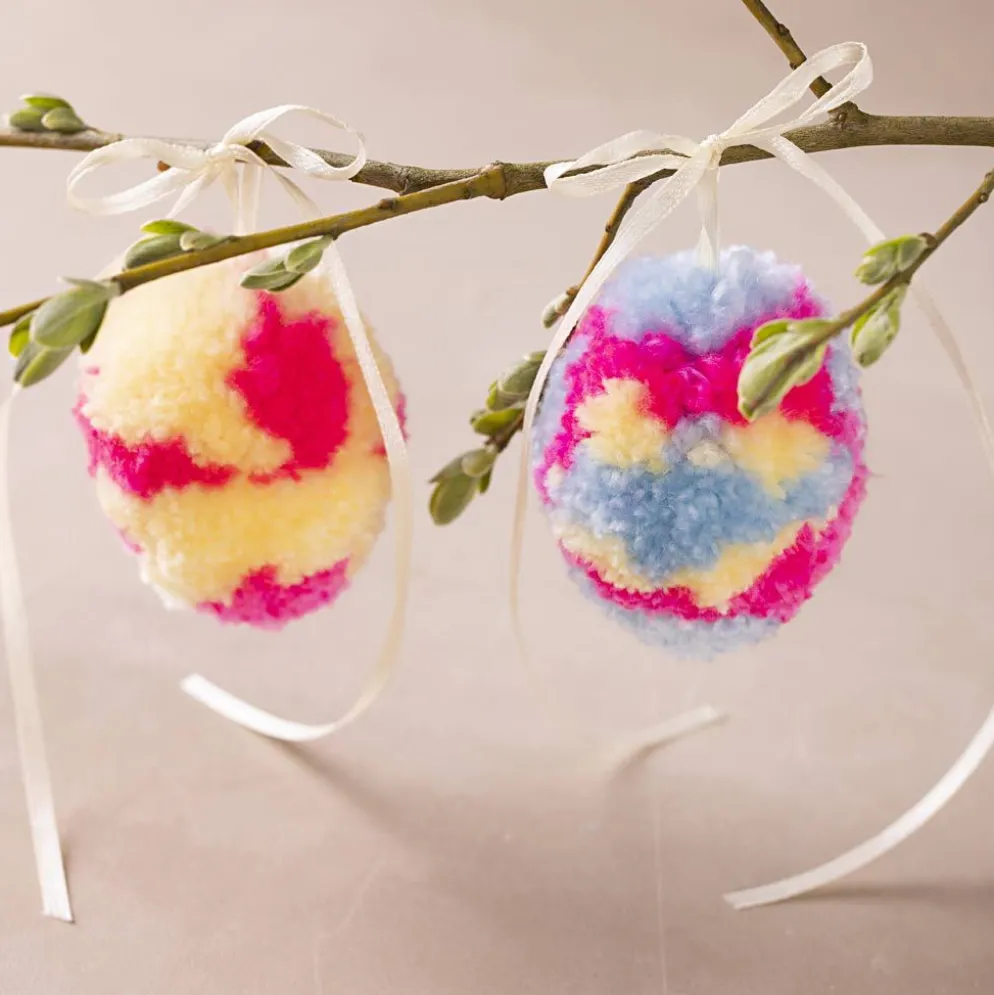 Mini DIY Kit Pompom, Ägg, colorful, 1 förp.