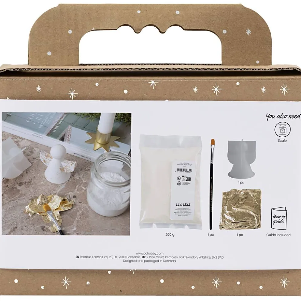 Mini DIY Kit Resingjutning, Änglar, guld metall, vit, 1 förp.