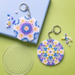 Mini DIY Kit Rörpärlor, Charms/väskdekorationer, mixade färger, 1 förp.