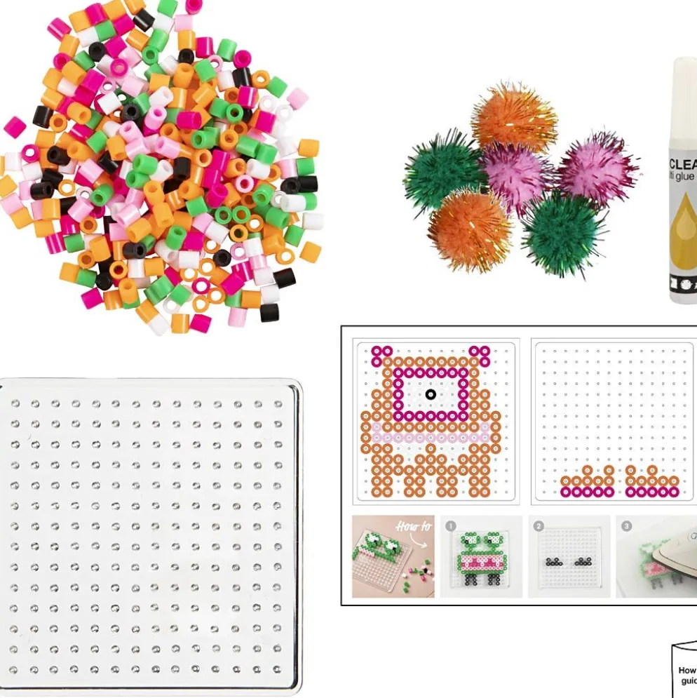 Mini DIY Kit Rörpärlor, Monster, mixade färger, 1 förp.