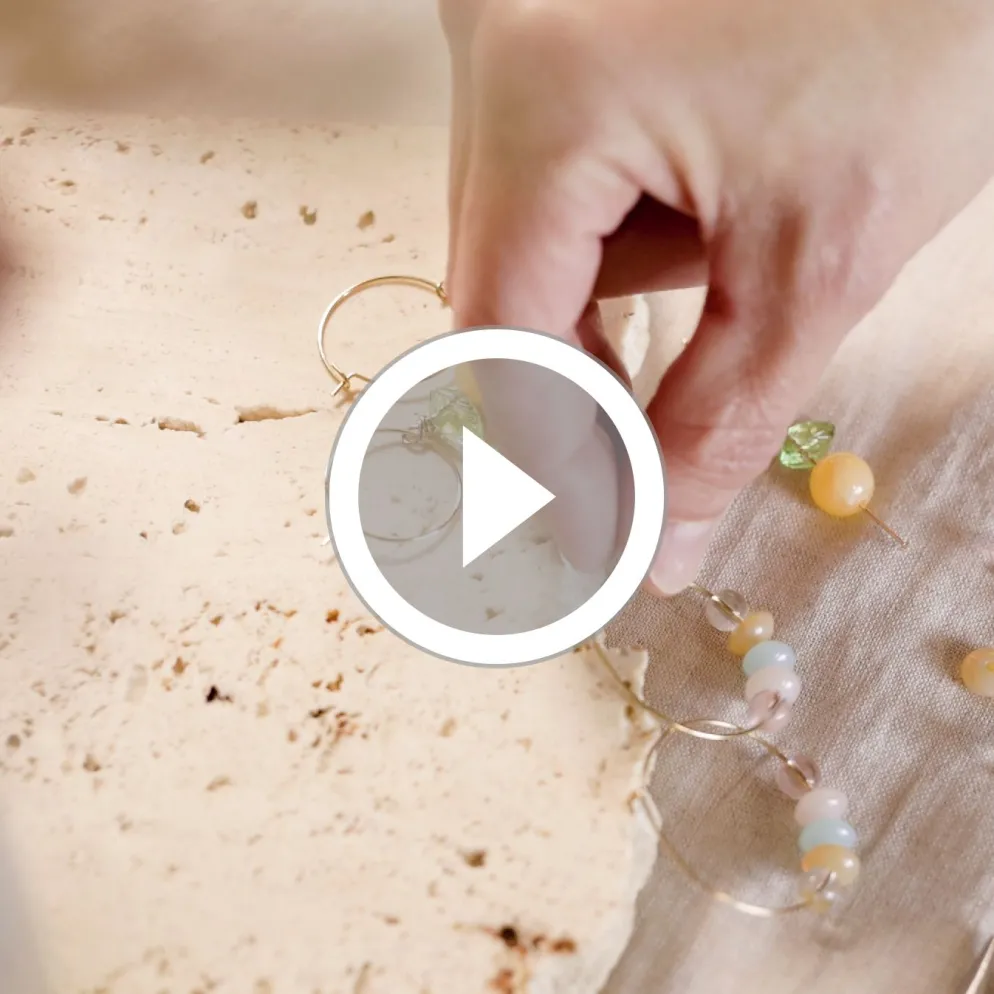 Mini DIY Kit Smycken, Creoler med pärlor, 1 förp.