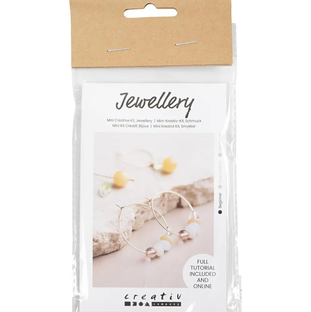 Mini DIY Kit Smycken, Creoler med pärlor, 1 förp.