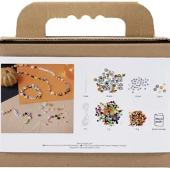 Mini DIY Kit Smycken, Halsband och armband, halloweenfärger, 1 förp.