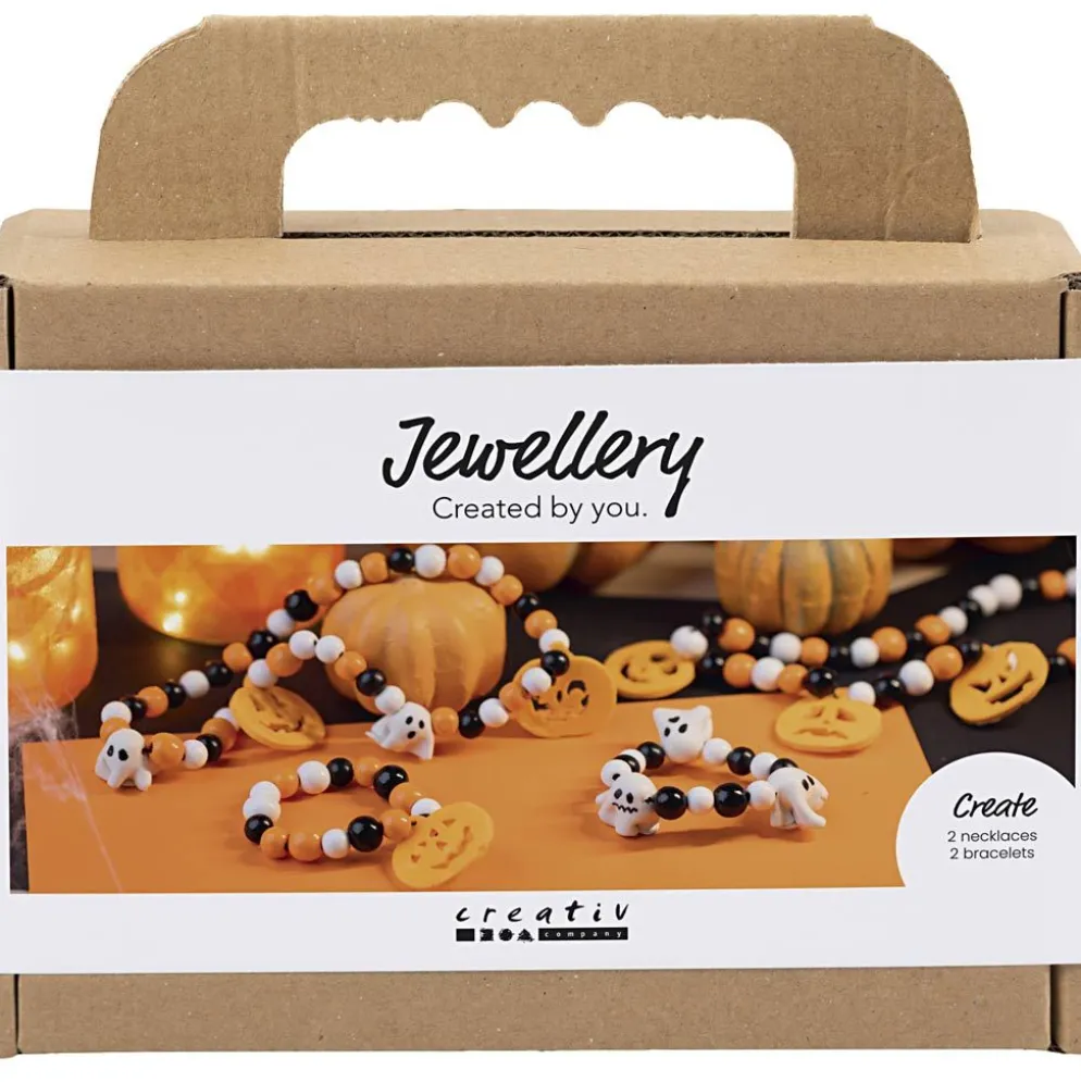 Mini DIY Kit Smycken, Halsband och armband, halloweenfärger, 1 förp.