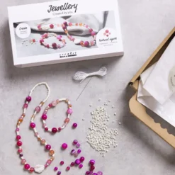 Mini DIY Kit Smycken, Halsband och armband, rosa, 1 förp.