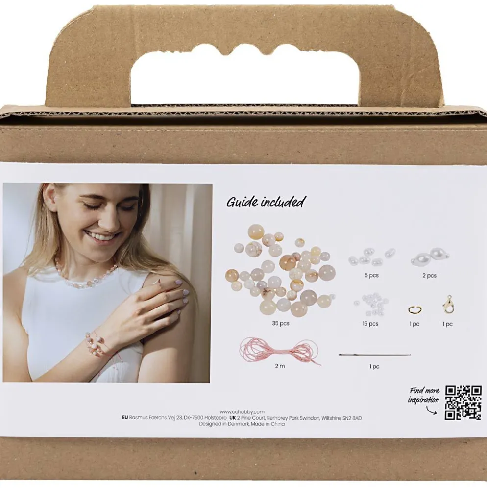Mini DIY Kit Smycken, Halsband och armband, rosa, 1 förp.