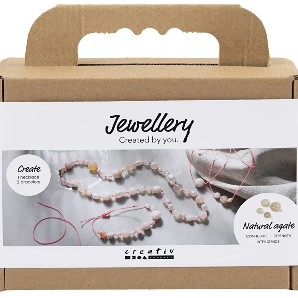 Mini DIY Kit Smycken, Halsband och armband, rosa, 1 förp.