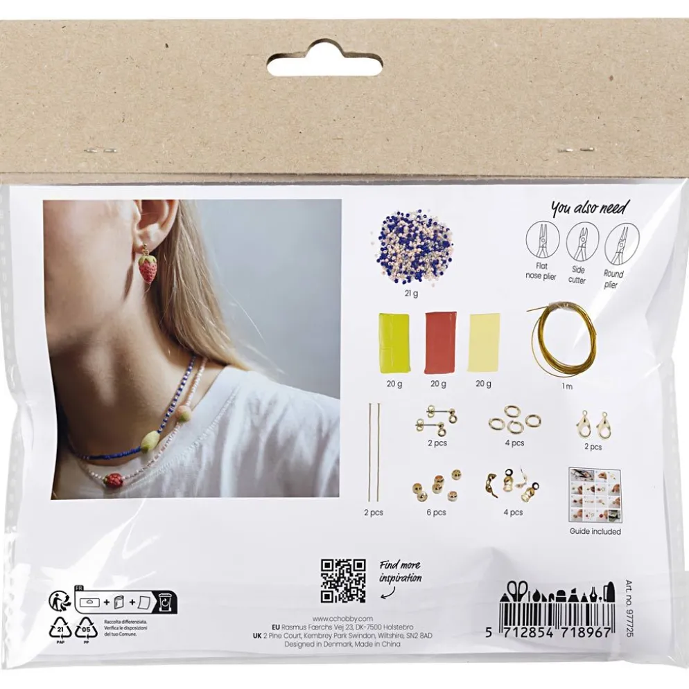 Mini DIY Kit smycken, Halsband och örhängen, kungsblå, 1 förp.