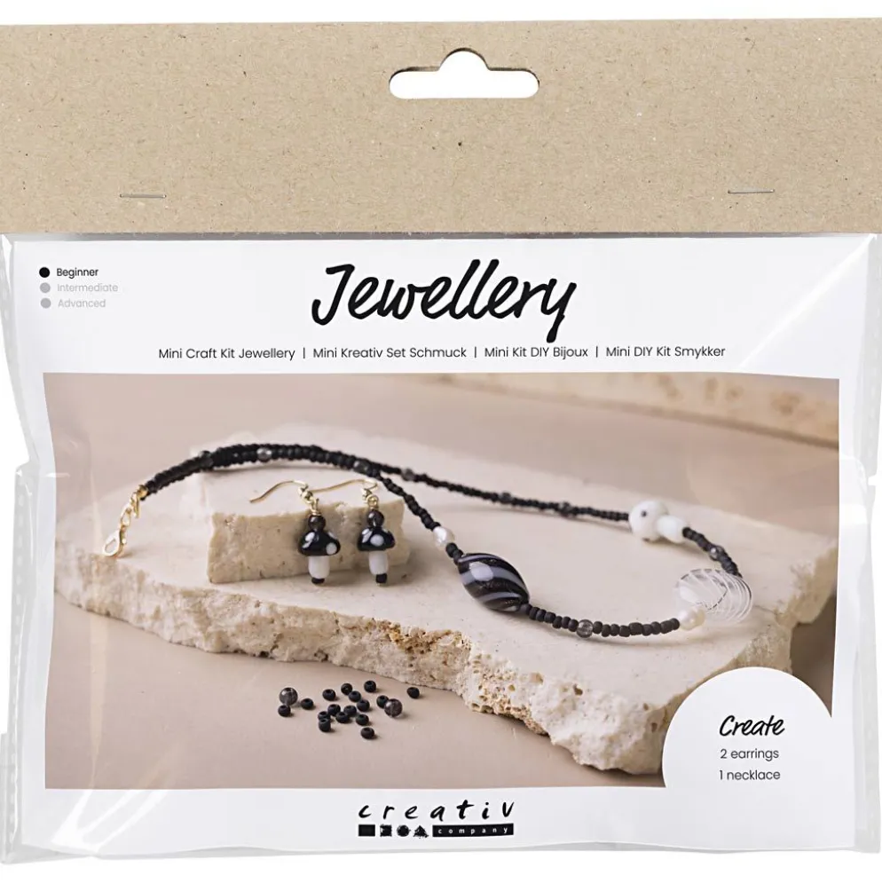 Mini DIY Kit Smycken, Kraftigt halsband, svart harmoni, 1 förp.