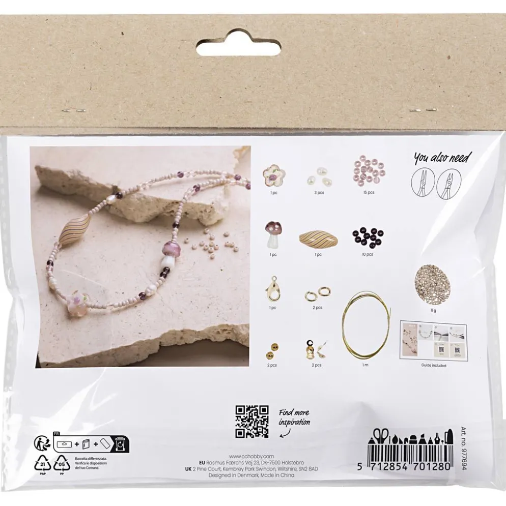Mini DIY Kit Smycken, Kraftigt halsband, rosa harmoni, 1 förp.