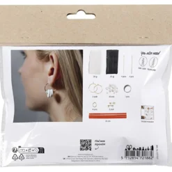 Mini DIY Kit Smycken, Örhängen, svart, vit, 1 förp.