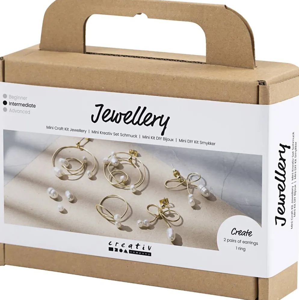 Mini DIY Kit smycken, Örhängen utav smyckestråd, förgylld, 1 förp.