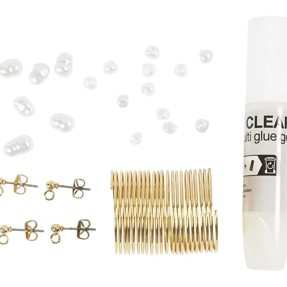 Mini DIY Kit smycken, Örhängen utav smyckestråd, förgylld, 1 förp.