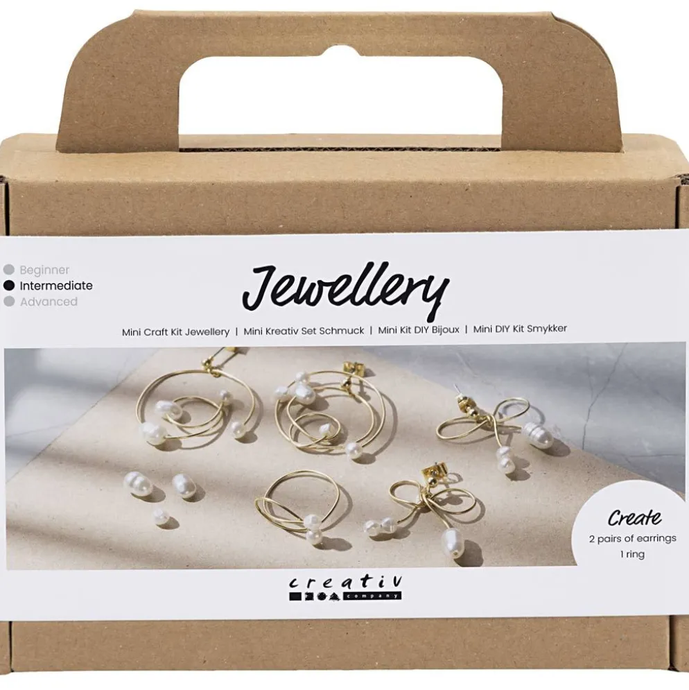 Mini DIY Kit smycken, Örhängen utav smyckestråd, förgylld, 1 förp.