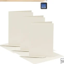 Mini DIY Kit Stämpeltryck, Kort med motiv, vit, off white, 1 förp.