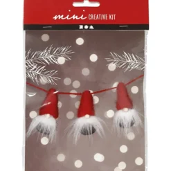 Mini DIY Kit, tomtenissar på snöre, H: 6 cm, 1 förp.