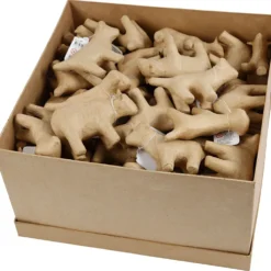 Minidjur av papier-maché, H: 8-12 cm, 60 st./ 1 förp.