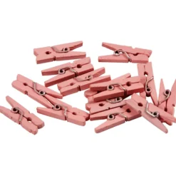 Mini klädnypor, L: 25 mm, B: 3 mm, ljusröd, 36 st./ 1 förp.