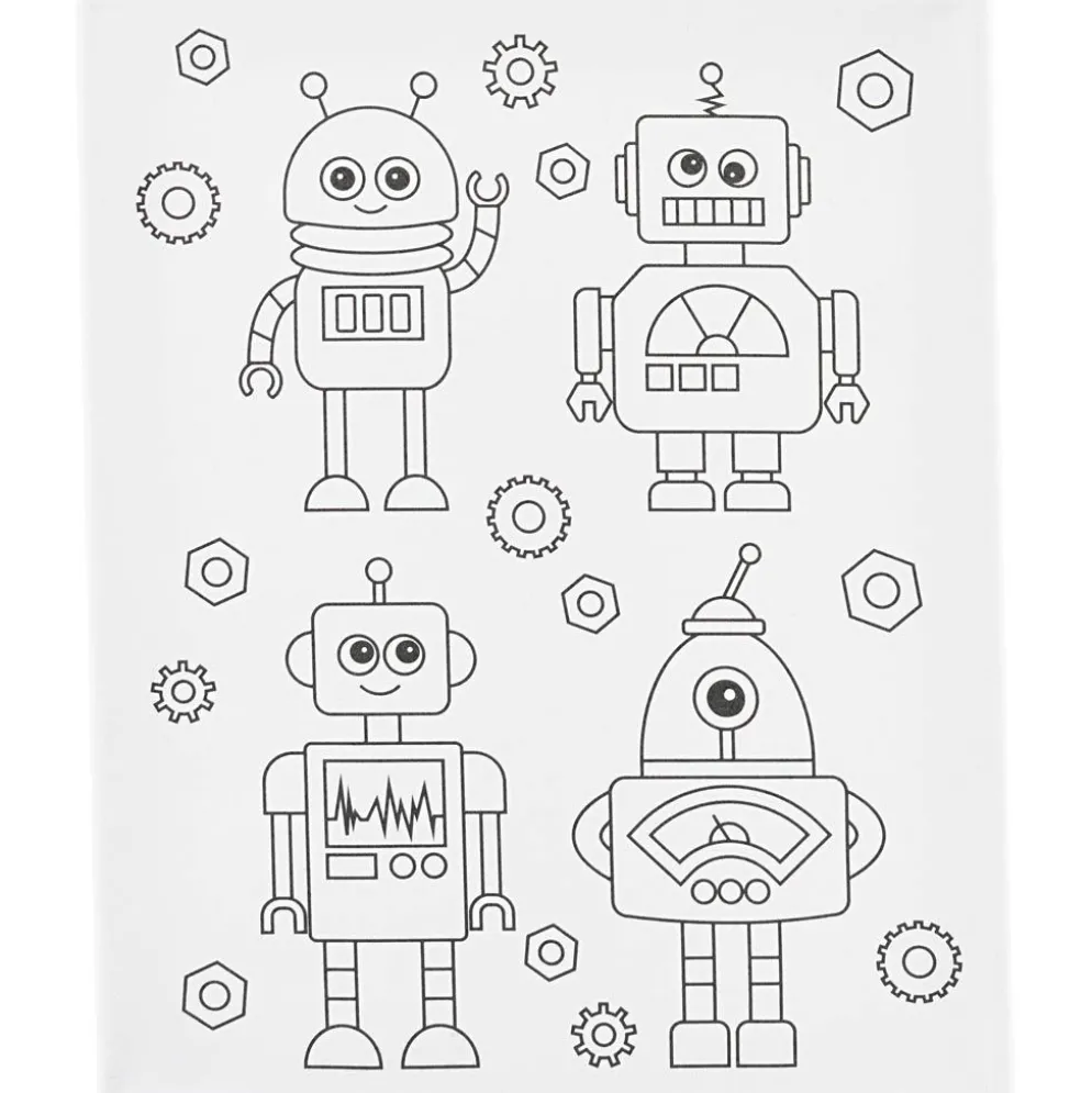 Målardukar med tryck, Robotar , D: 1,6 cm, stl. 24x30 cm, 360 g, 1 st.