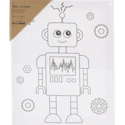 Målardukar med tryck, Robot, D: 1,6 cm, stl. 24x30 cm, 360 g, 1 st.