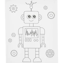 Målardukar med tryck, Robot, D: 1,6 cm, stl. 24x30 cm, 360 g, 1 st.