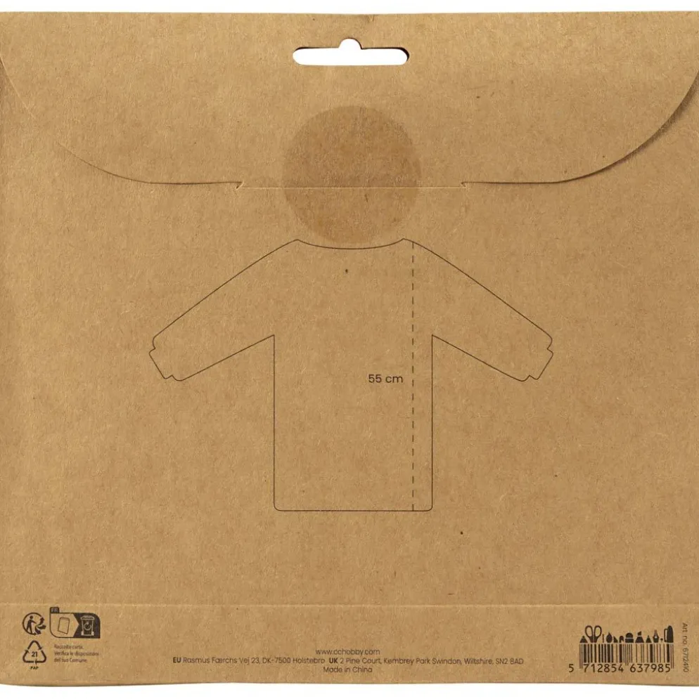 Målarförkläde, L: 55 cm, stl. 2-4 år, röd, 1 st.