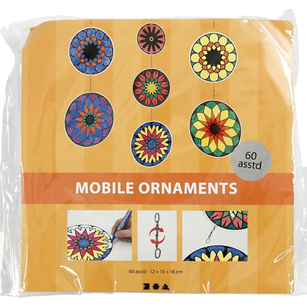 Mobilhängen med tryck, Dia. 12+15+18 cm, 300 g, 20 set/ 1 förp.