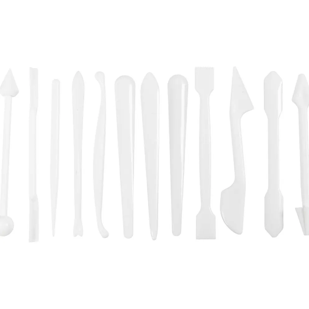 Modelleringspinnar, stl. 12,7-14,3 cm, vit, 12 st./ 1 förp.