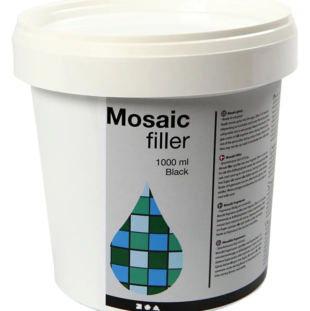 Mosaikbruk, svart, 1000 ml/ 1 hink
