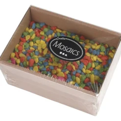 Mosaiksten, stl. 8-10 mm, tjocklek 5 mm, starka färger, 2 kg/ 1 förp.