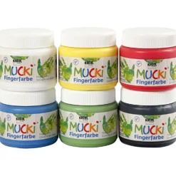 Mucki Fingerfärg, mixade färger, 6x150 ml/ 1 förp.