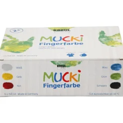 Mucki Fingerfärg, mixade färger, 6x150 ml/ 1 förp.