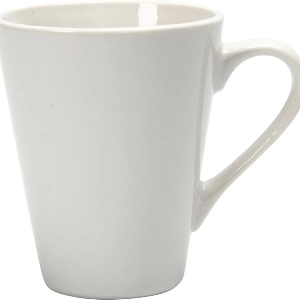 Muggar, H: 10 cm, Dia. 5-8 cm, 250 ml, vit, 1 st.