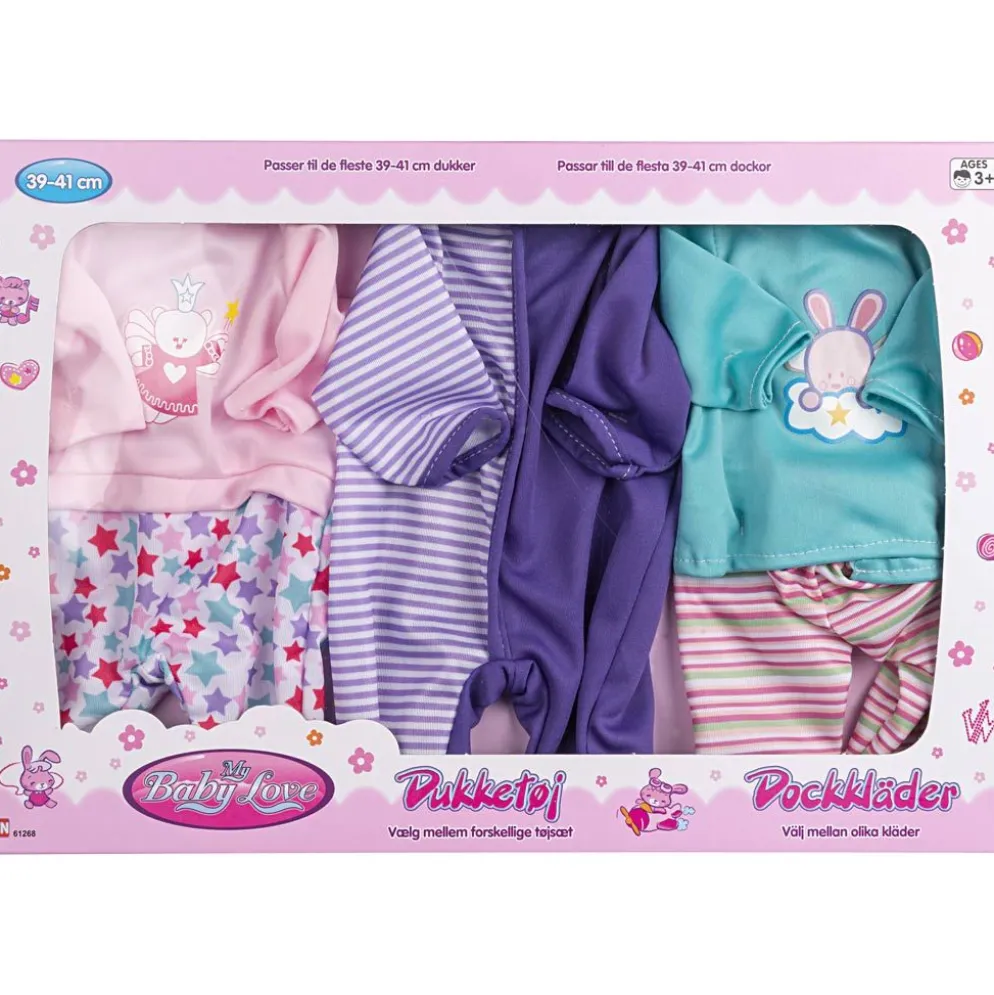 My Baby Love dockkläder, L: 39-41 cm, Innehållet kan variera , 3 set/ 1 förp.