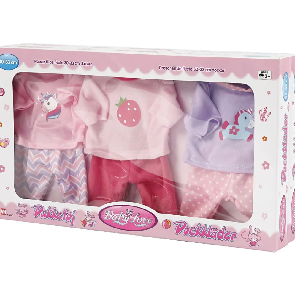 My Baby Love dockkläder, stl. 31 cm, Innehållet kan variera , 6 set/ 1 förp.