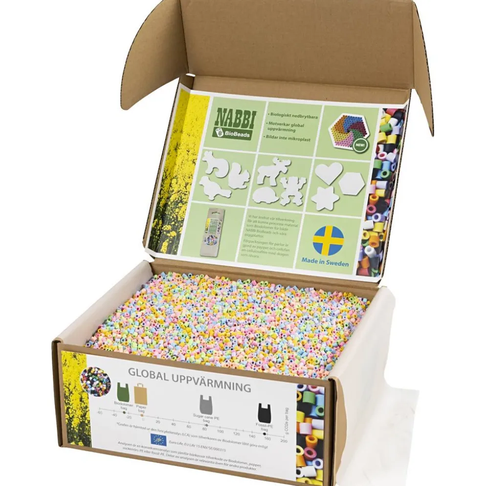 NABBI BioBeads, stl. 5x5 cm, medium, pastellfärger, 55000 st./ 1 förp.