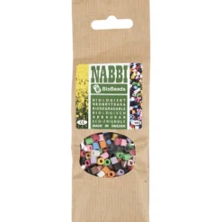 NABBI BioBeads, stl. 5x5 mm, Hålstl. 2.5 mm, medium, mixade färger, 1000 st./ 1 förp.