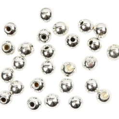 Ändpärlor, Dia. 3 mm, Hålstl. 1 mm, försilvrad, 20 st./ 1 förp.