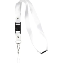 Nyckelband, L: 53 cm, B: 2 cm, vit, 5 st./ 1 förp.