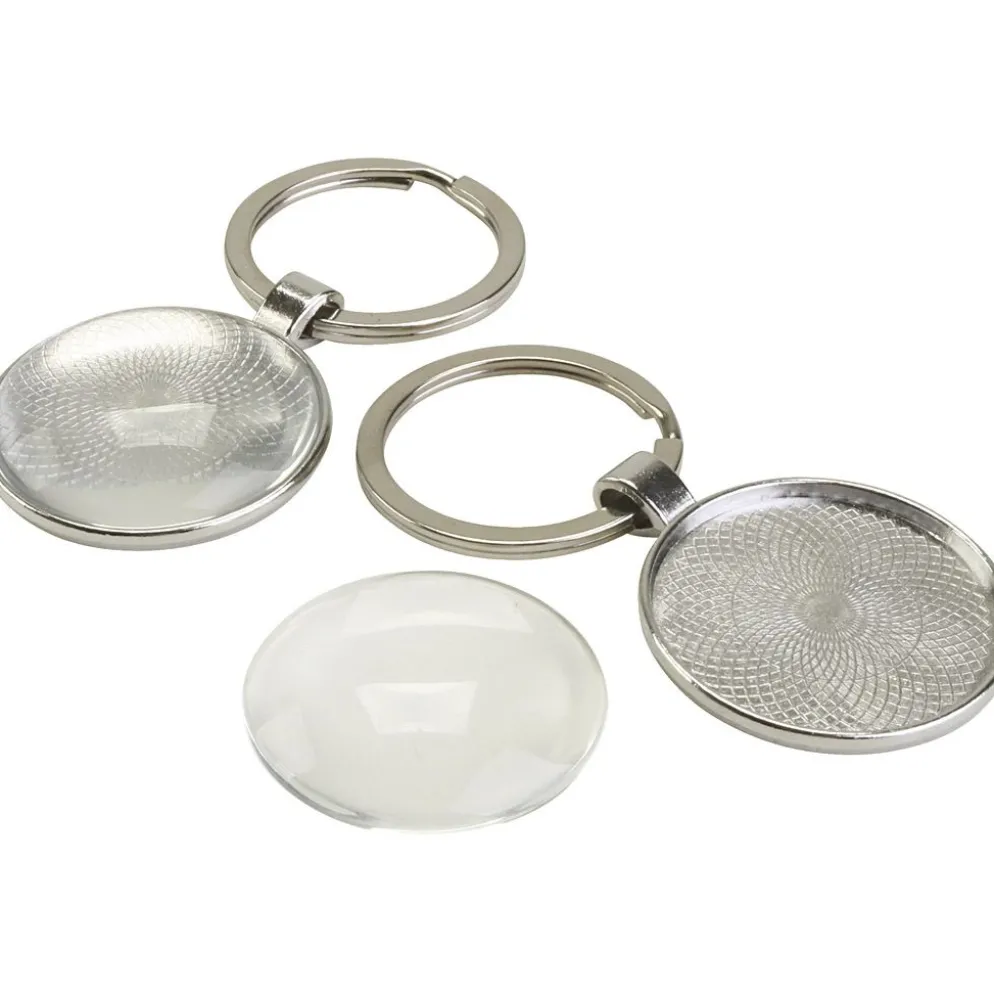 Nyckelring med akrylinsats, stl. 6,5 cm, 12 st./ 1 förp.
