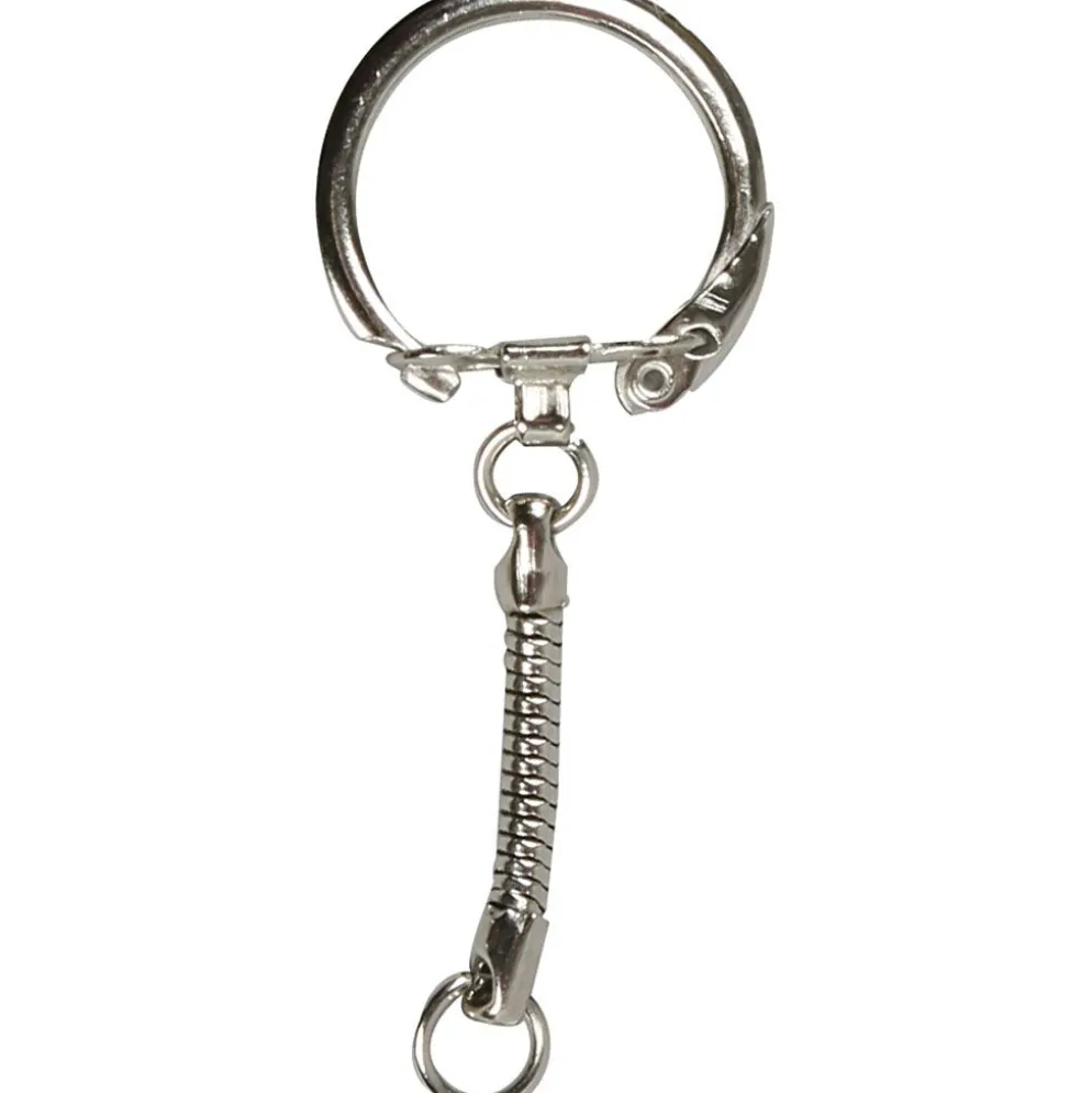Nyckelring med kedja, L: 6 cm, Dia. 2,3 cm, 25 st./ 1 förp.