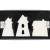 Ornament, hus, H: 7,6-9,7 cm, vit, 3 st./ 1 förp.