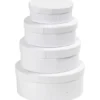 Ovala Pappaskar, L: 10+12+14+16 cm, stl. 10x4 + 12x5 + 14x6 + 16x7 cm, vit, 4 st./ 1 set