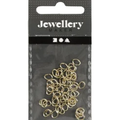 Ovala ringar, tjocklek 0,7 mm, guldfärgad, 50 st./ 1 förp.