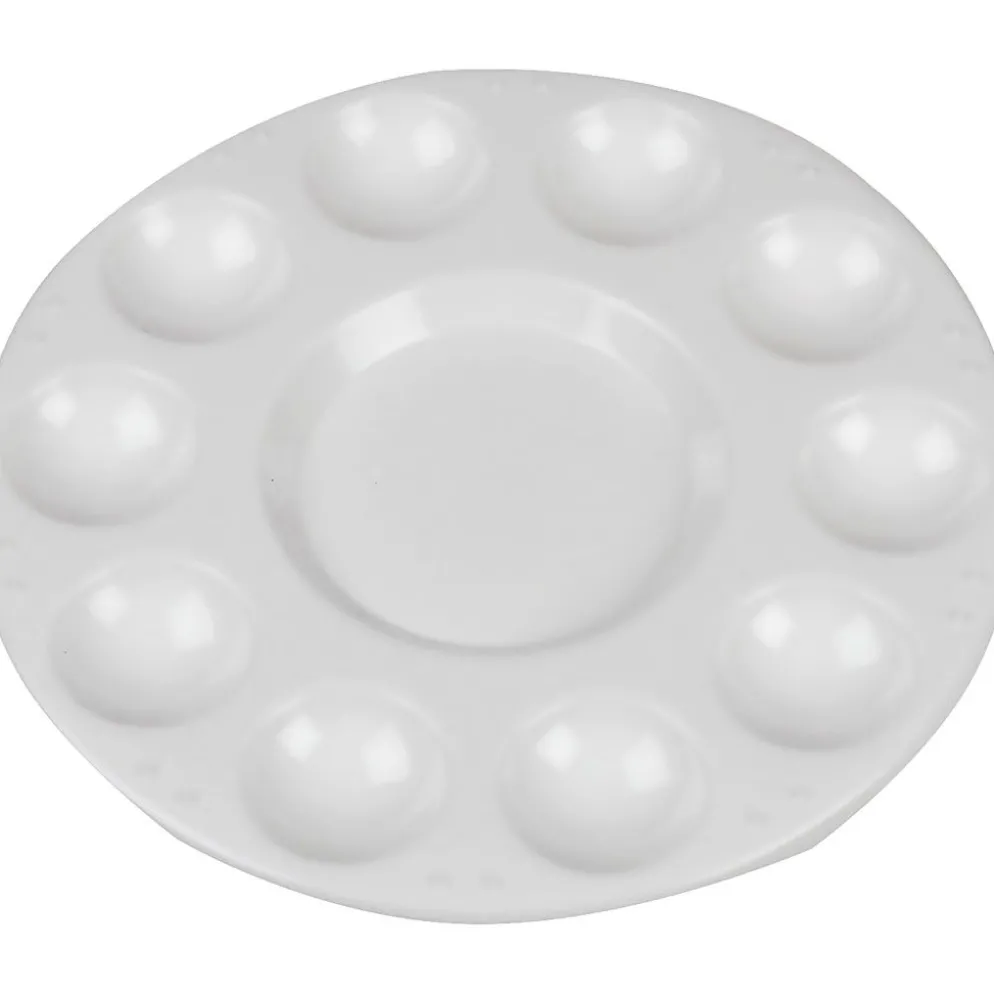 Palett, Rund palett, med 11 fack, Dia. 17 cm, vit, 10 st./ 1 förp.