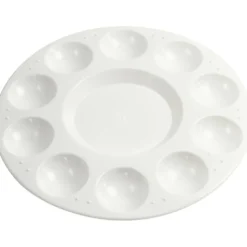 Palett, Rund palett, med 11 fack, Dia. 17 cm, vit, 1 st.