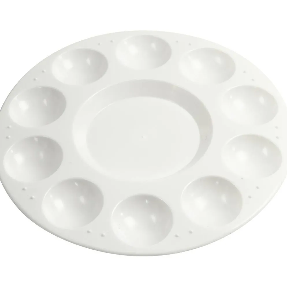 Palett, Rund palett, med 11 fack, Dia. 17 cm, vit, 1 st.